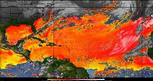 Météo tropicale : Air sec et densité de poussière dans l'air.