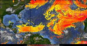 Météo tropicale : Air sec et densité de poussière dans l'air.