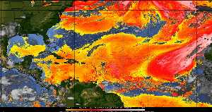 Météo tropicale : Air sec et densité de poussière dans l'air.