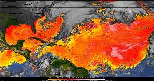 Météo tropicale : Air sec et densité de poussière dans l'air.