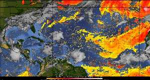 Météo tropicale : Air sec et densité de poussière dans l'air.