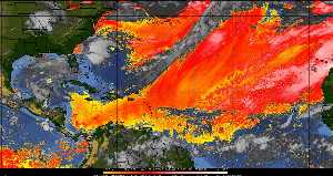 Météo tropicale : Air sec et densité de poussière dans l'air.
