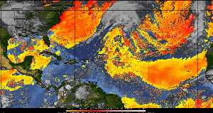 Météo tropicale : Air sec et densité de poussière dans l'air.