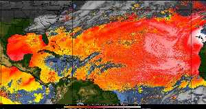 Météo tropicale : Air sec et densité de poussière dans l'air.