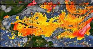 Météo tropicale : Air sec et densité de poussière dans l'air.
