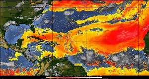 Météo tropicale : Air sec et densité de poussière dans l'air.