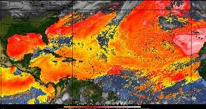 Météo tropicale : Air sec et densité de poussière dans l'air.