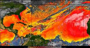 Météo tropicale : Air sec et densité de poussière dans l'air.