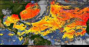 Météo tropicale : Air sec et densité de poussière dans l'air.