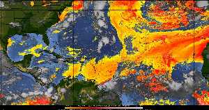 Météo tropicale : Air sec et densité de poussière dans l'air.