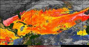 Météo tropicale : Air sec et densité de poussière dans l'air.