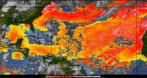 Météo tropicale : Air sec et densité de poussière dans l'air.