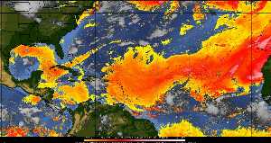 Météo tropicale : Air sec et densité de poussière dans l'air.