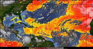 Météo tropicale : Air sec et densité de poussière dans l'air.