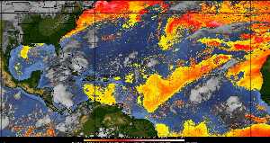 Météo tropicale : Air sec et densité de poussière dans l'air.