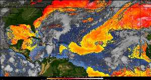 Météo tropicale : Air sec et densité de poussière dans l'air.