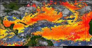 Météo tropicale : Air sec et densité de poussière dans l'air.
