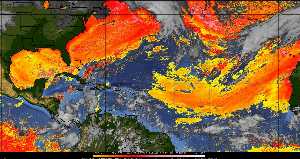 Météo tropicale : Air sec et densité de poussière dans l'air.