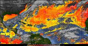 Météo tropicale : Air sec et densité de poussière dans l'air.