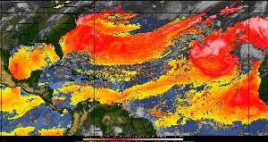 Météo tropicale : Air sec et densité de poussière dans l'air.