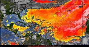 Météo tropicale : Air sec et densité de poussière dans l'air.