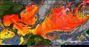 Météo tropicale : Air sec et densité de poussière dans l'air.