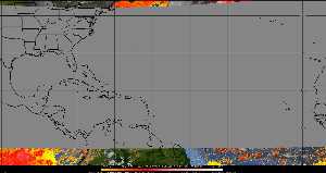 Météo tropicale : Air sec et densité de poussière dans l'air.