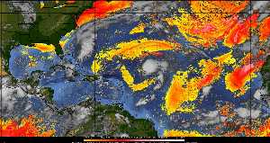 Météo tropicale : Air sec et densité de poussière dans l'air.
