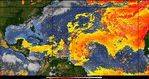Météo tropicale : Air sec et densité de poussière dans l'air.