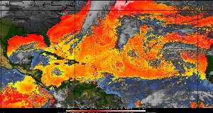 Météo tropicale : Air sec et densité de poussière dans l'air.