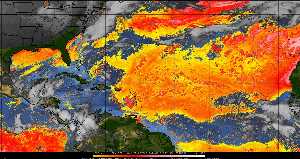 Météo tropicale : Air sec et densité de poussière dans l'air.