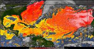 Météo tropicale : Air sec et densité de poussière dans l'air.