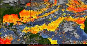 Météo tropicale : Air sec et densité de poussière dans l'air.