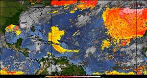 Météo tropicale : Air sec et densité de poussière dans l'air.