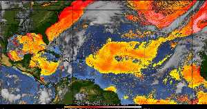 Météo tropicale : Air sec et densité de poussière dans l'air.