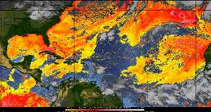 Météo tropicale : Air sec et densité de poussière dans l'air.