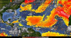 Météo tropicale : Air sec et densité de poussière dans l'air.