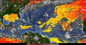 Météo tropicale : Air sec et densité de poussière dans l'air.