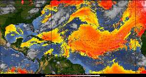 Météo tropicale : Air sec et densité de poussière dans l'air.