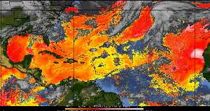 Météo tropicale : Air sec et densité de poussière dans l'air.