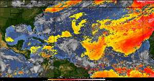 Météo tropicale : Air sec et densité de poussière dans l'air.