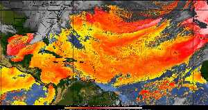 Météo tropicale : Air sec et densité de poussière dans l'air.