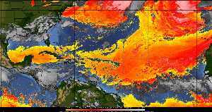 Météo tropicale : Air sec et densité de poussière dans l'air.