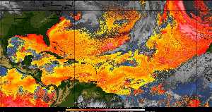 Météo tropicale : Air sec et densité de poussière dans l'air.