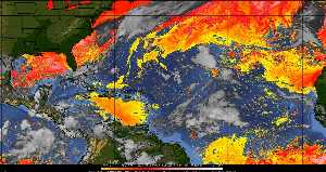 Météo tropicale : Air sec et densité de poussière dans l'air.
