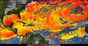 Météo tropicale : Air sec et densité de poussière dans l'air.