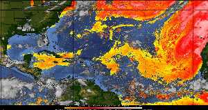 Météo tropicale : Air sec et densité de poussière dans l'air.