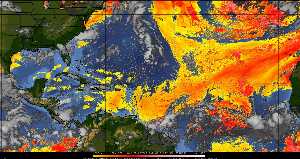 Météo tropicale : Air sec et densité de poussière dans l'air.