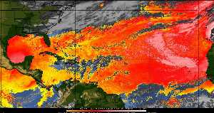 Météo tropicale : Air sec et densité de poussière dans l'air.