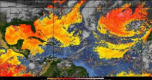 Météo tropicale : Air sec et densité de poussière dans l'air.